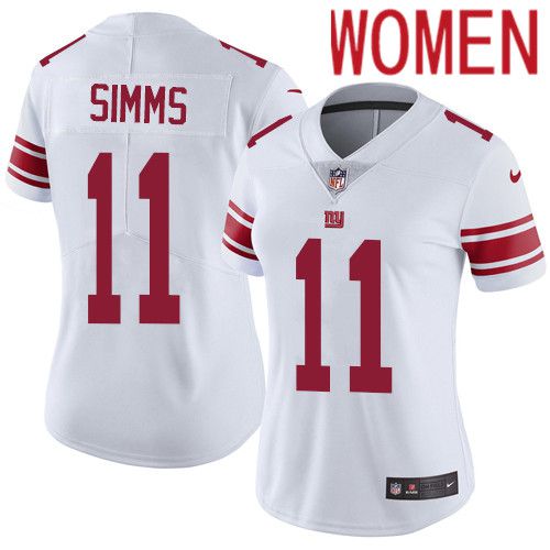 Women New York Giants 11 Phil Simms Nike White Vapor Limited NFL Jersey